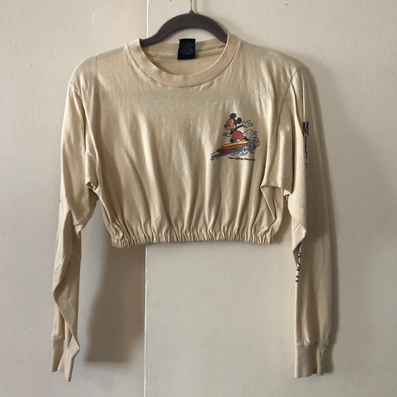 Vintage Tops - VINTAGE Mickey Mouse Disneyland Crop Top